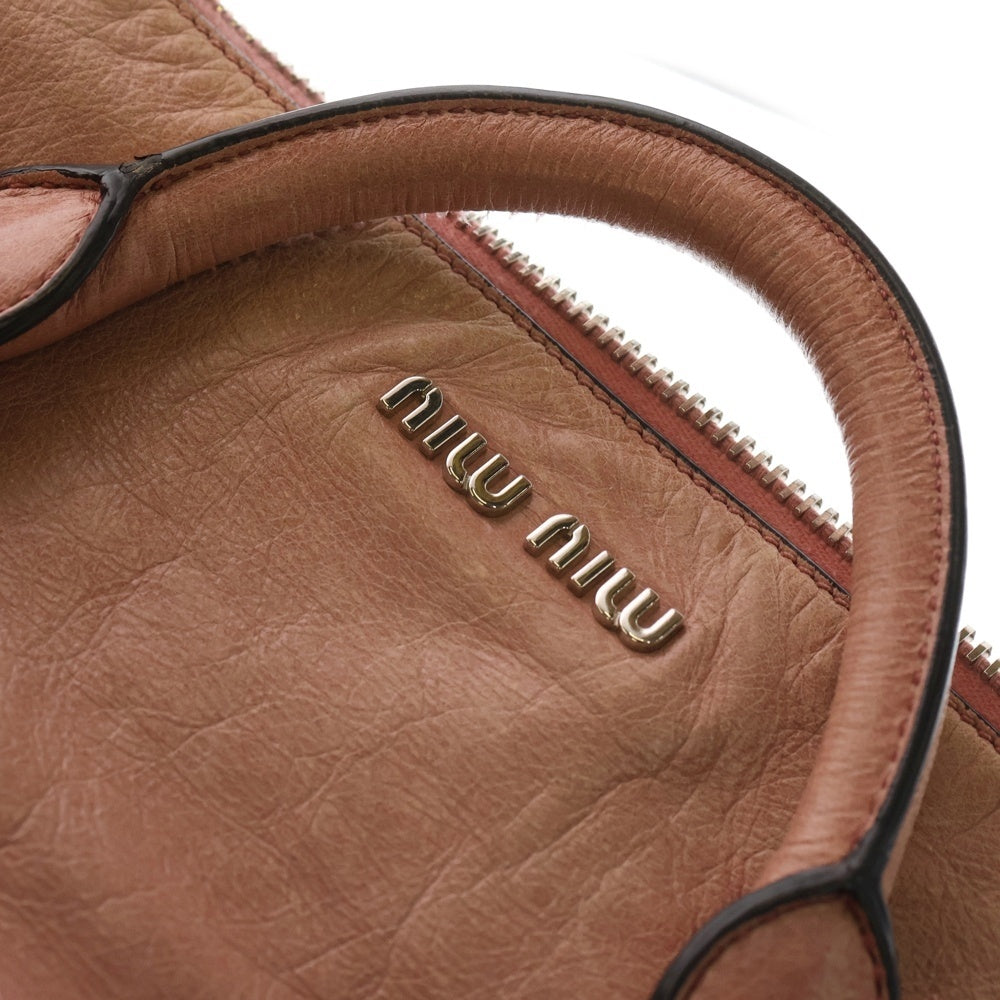 miumiu(ミュウミュウ) ヴィッテロ リボン 2WAYハンドバッグ ショルダーバッグ ピンク レザー シルバー金具