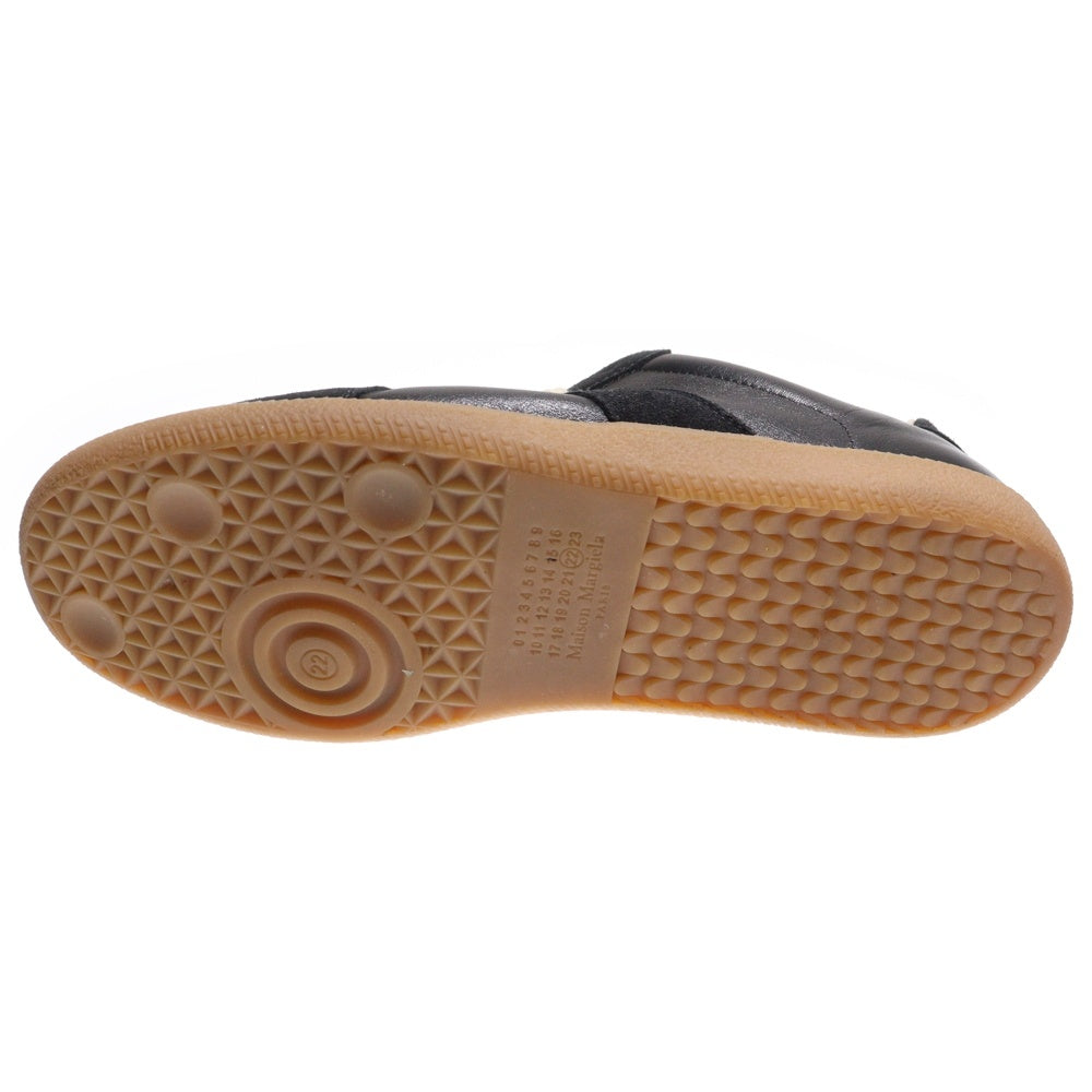 Maison Margiela 22(メゾンマルジェラ) REPLICA ジャーマントレーナー スエード切替レースアップローカットシューズ レザースニーカー ブラック