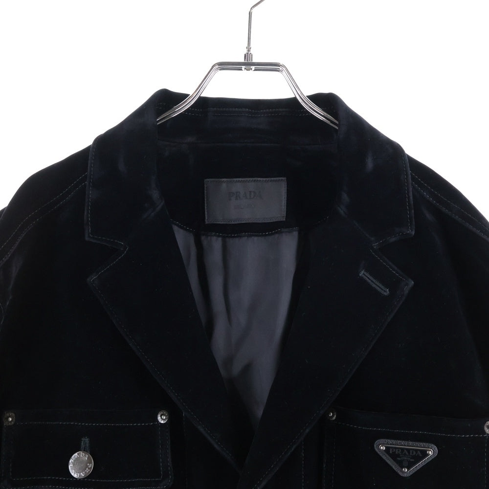 PRADA(プラダ) 24SS Velvet Denim Blouson Jaket トライアングルロゴ