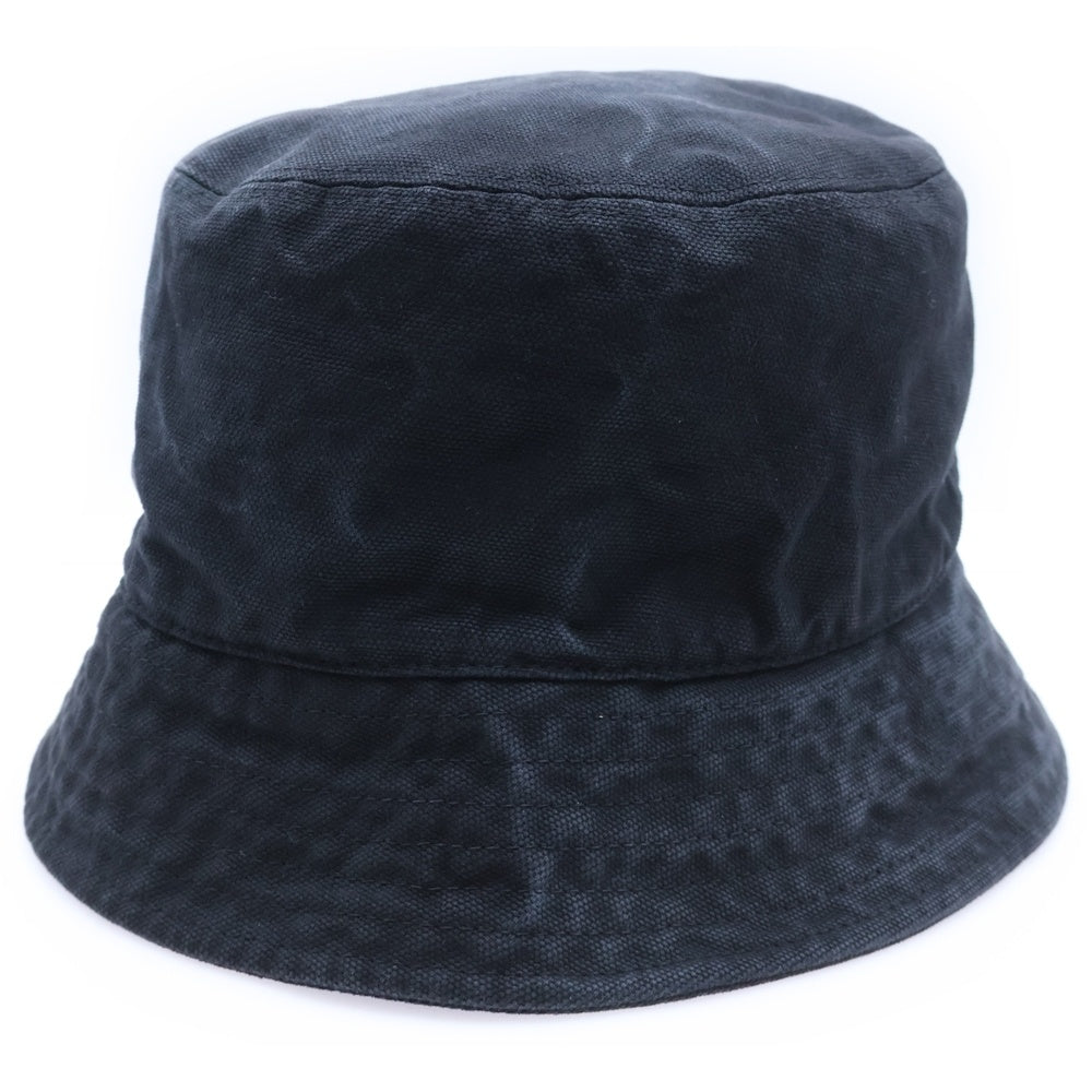 PRADA(プラダ) バケットハット 帽子 フェード加工 ブラック コットン 2HC137