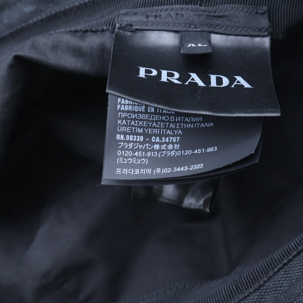 PRADA(プラダ) バケットハット 帽子 フェード加工 ブラック コットン 2HC137