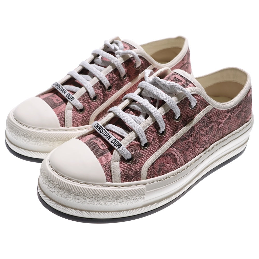 Christian Dior(クリスチャンディオール) Walk'n'Dior アニマル トワルドジュイ ジャガード柄 キャンバス/ラバー レースアップ ローカットシューズ スニーカー レディース KCK385TJE62P38