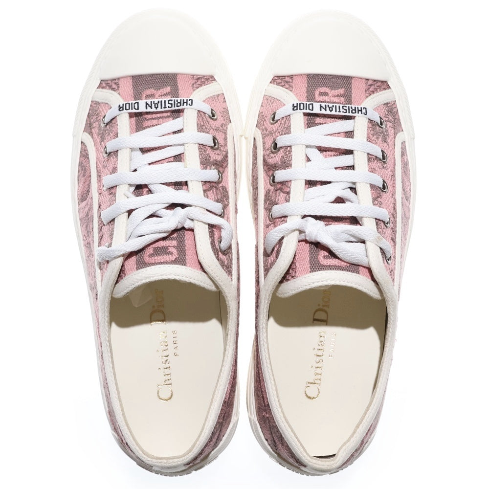 Christian Dior(クリスチャンディオール) Walk'n'Dior アニマル トワルドジュイ ジャガード柄 キャンバス/ラバー レースアップ ローカットシューズ スニーカー レディース KCK385TJE62P38