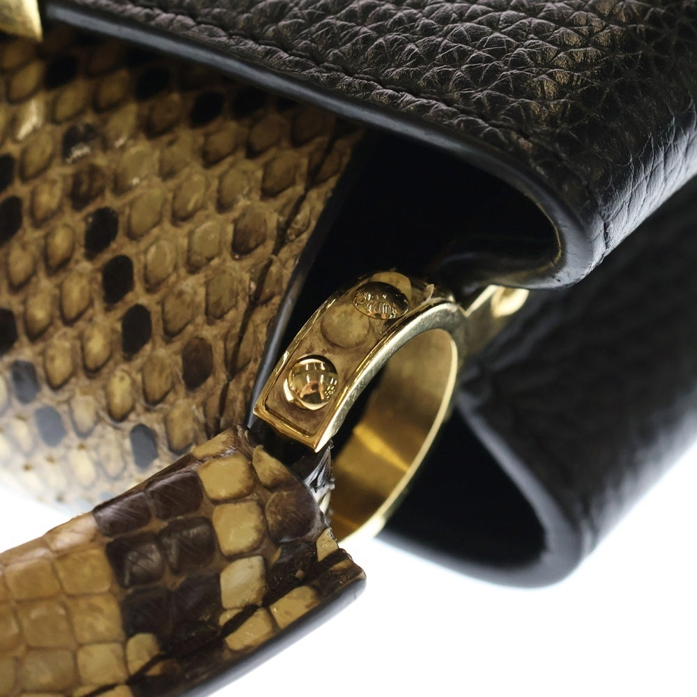 LOUIS VUITTON(ルイヴィトン) カプシーヌ MINI ミニ ブラック パイソン×トリヨン ハンドバッグ RFID N96467 レディース