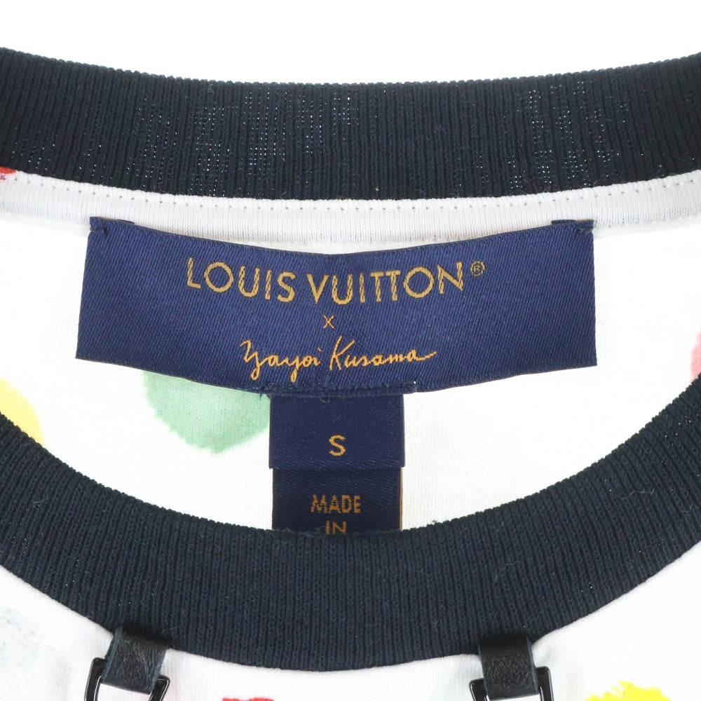 LOUIS VUITTON(ルイヴィトン) 23SS ×YK 草間彌生コラボ 水玉ドット柄クルーネック半袖カットソーTシャツ ホワイト/マルチカラー レディース RW231J XK1 FOTS42