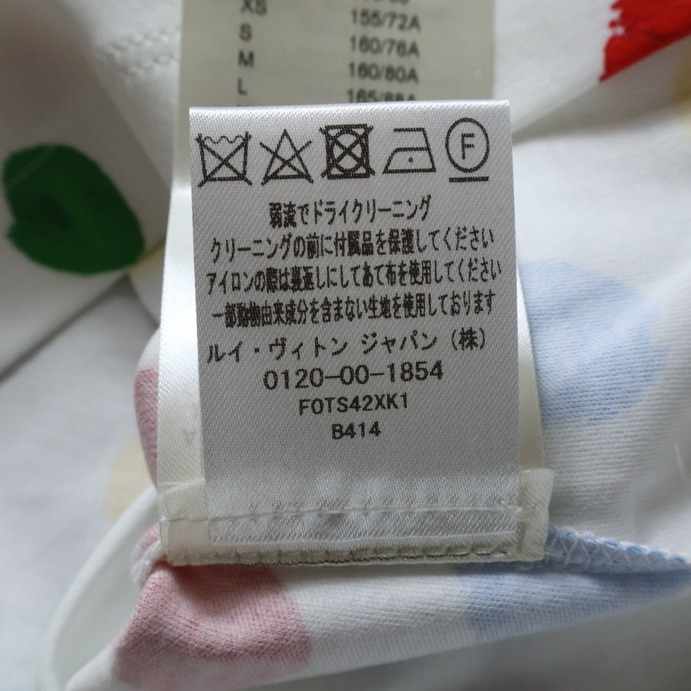 LOUIS VUITTON(ルイヴィトン) 23SS ×YK 草間彌生コラボ 水玉ドット柄クルーネック半袖カットソーTシャツ ホワイト/マルチカラー レディース RW231J XK1 FOTS42