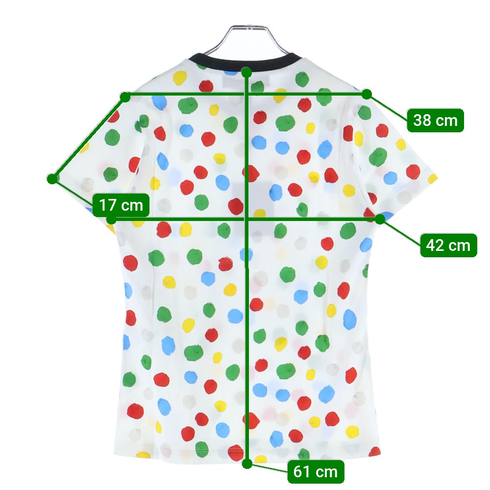 LOUIS VUITTON(ルイヴィトン) 23SS ×YK 草間彌生コラボ 水玉ドット柄クルーネック半袖カットソーTシャツ ホワイト/マルチカラー レディース RW231J XK1 FOTS42