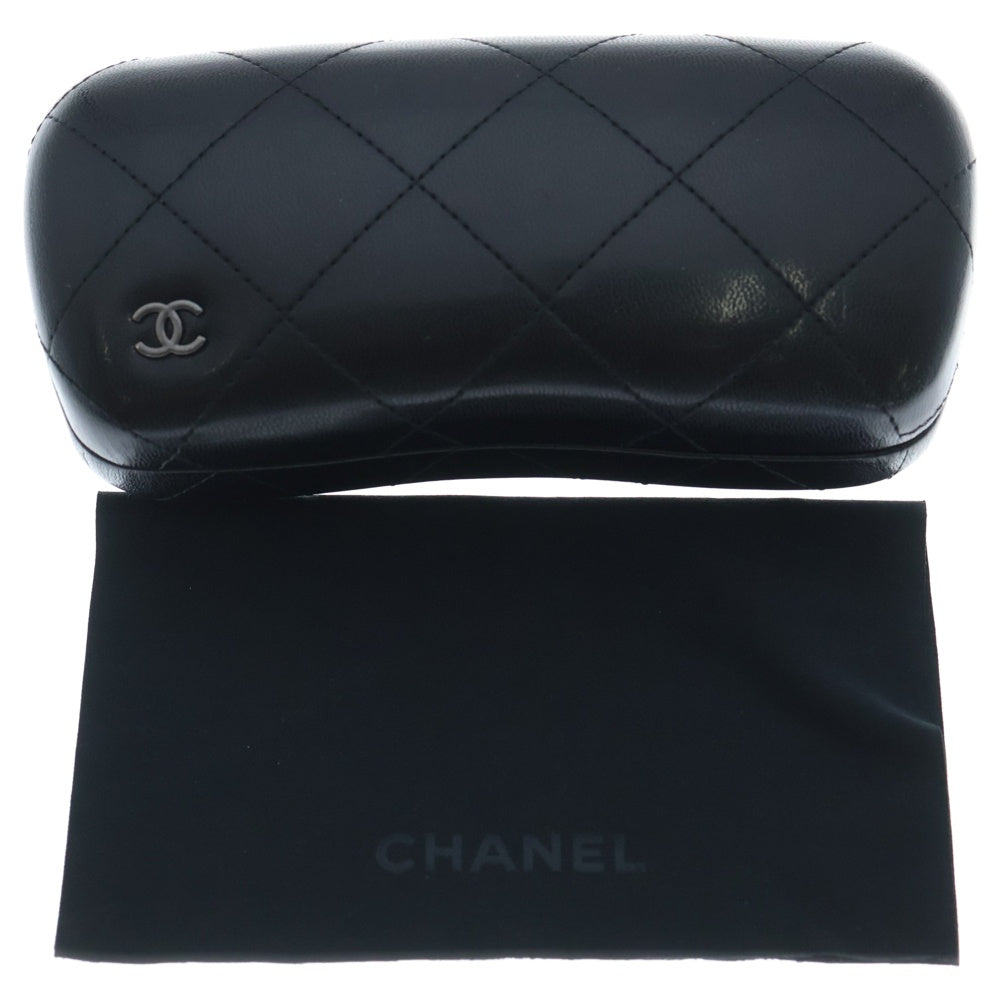 CHANEL(シャネル) ココマーク ターンロック レザー装飾 オーバルフレーム カラーレンズ サングラス メガネ 眼鏡 アイウェア ボルドー 5235-Q-A c.539