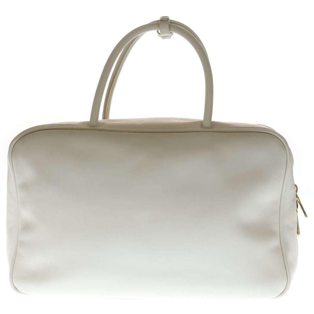 miumiu(ミュウミュウ) トップハンドルバッグ ハンドバッグ ホワイト レザー 5BB117 ゴールド金具 レディース