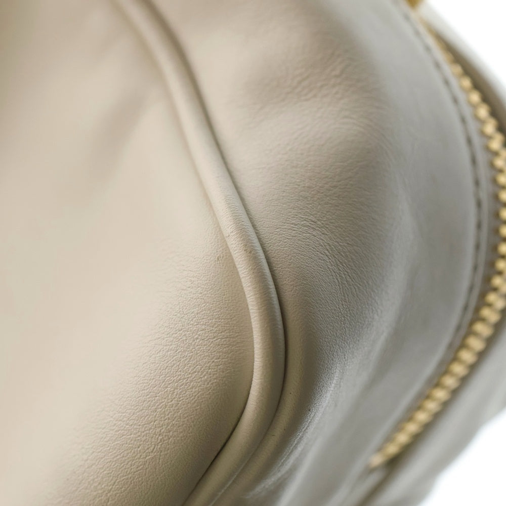 miumiu(ミュウミュウ) トップハンドルバッグ ハンドバッグ ホワイト レザー 5BB117 ゴールド金具 レディース