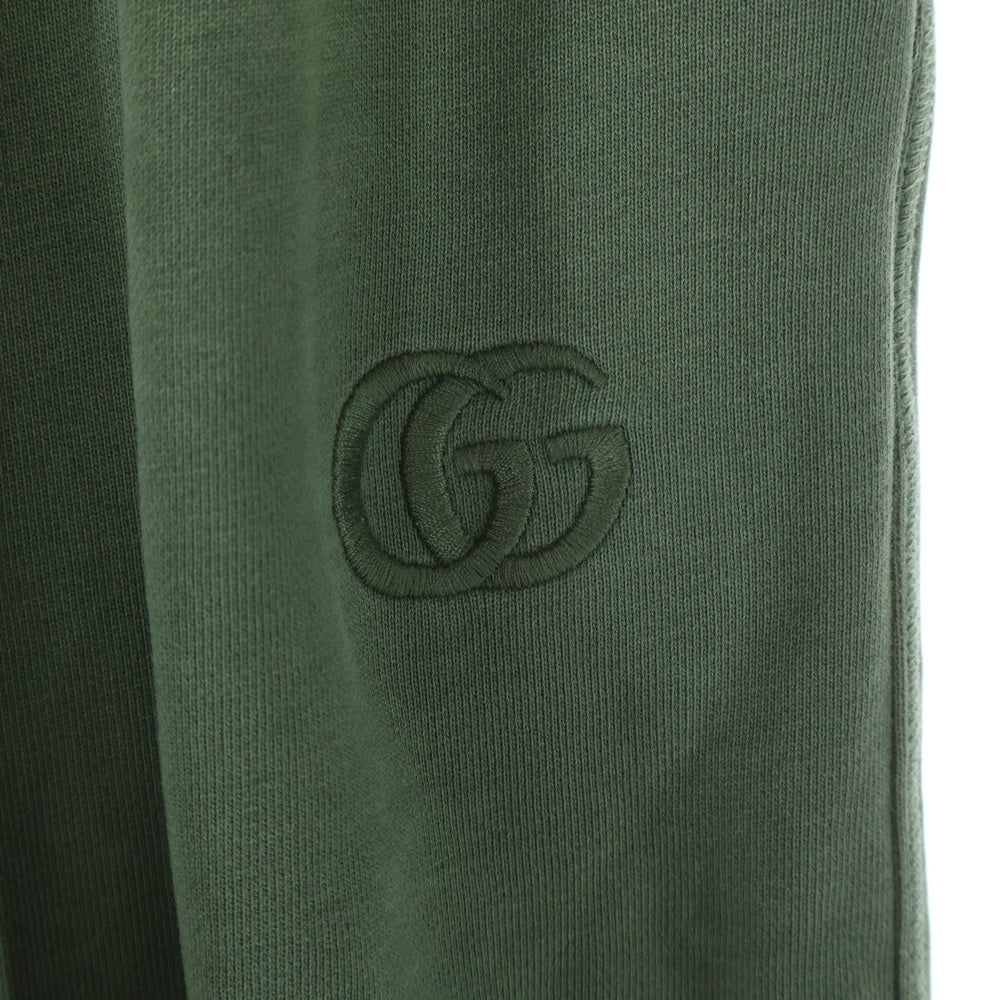 GUCCI(グッチ) 25AW GGマーモント ロゴ刺繍 グラデーション ユーズド加工 コットンジャージー スウェット トラック ジョガーパンツ グリーン 828348