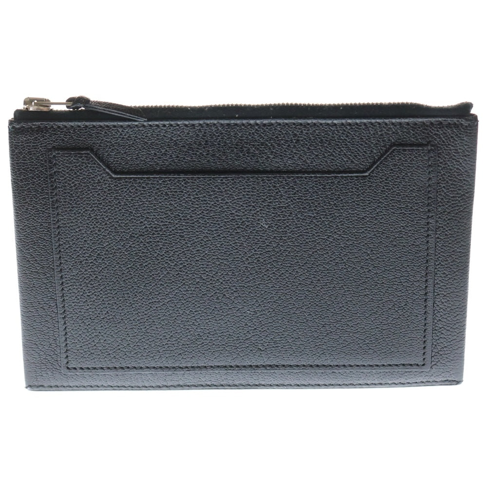 HERMES(エルメス) クラリスGM シェーブル ポーチ ケース 小物入れ ブラック レザー □H シルバー金具 レディース