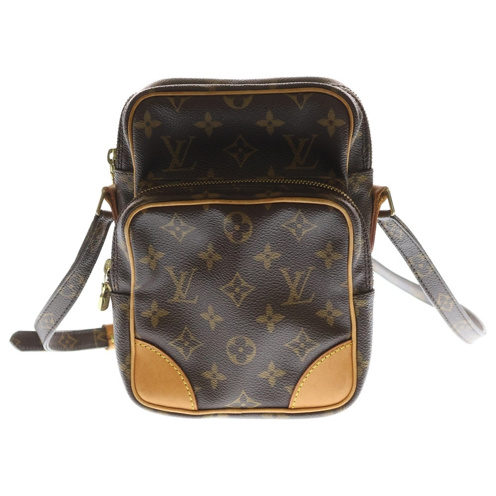 LOUIS VUITTON(ルイヴィトン) モノグラム アマゾン ショルダーバッグ ミニバッグ ブラウン レザー×PVC M45236 ゴールド金具 レディース