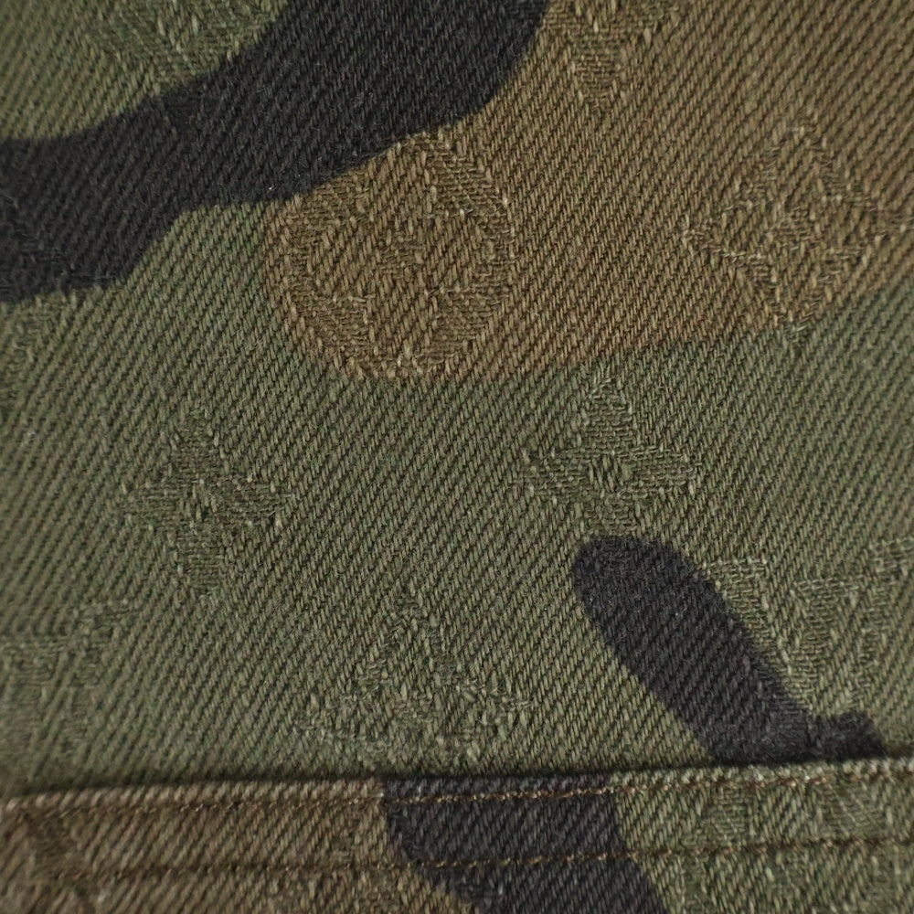 LOUIS VUITTON(ルイヴィトン) 17AW ×SUPREME シュプリーム LVジャガードデニム カモフラ 迷彩総柄 カーペンター ペインター パンツ カーキ RM172 DSQ HDD97W