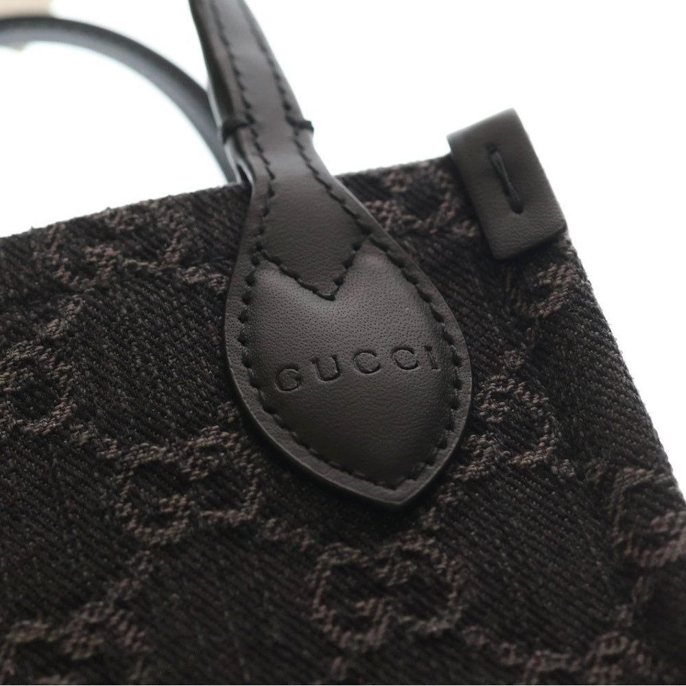 GUCCI(グッチ) GGデニム 2WAY ハンドバッグ ショルダーバッグ ブラック キャンバス 773730 レディース