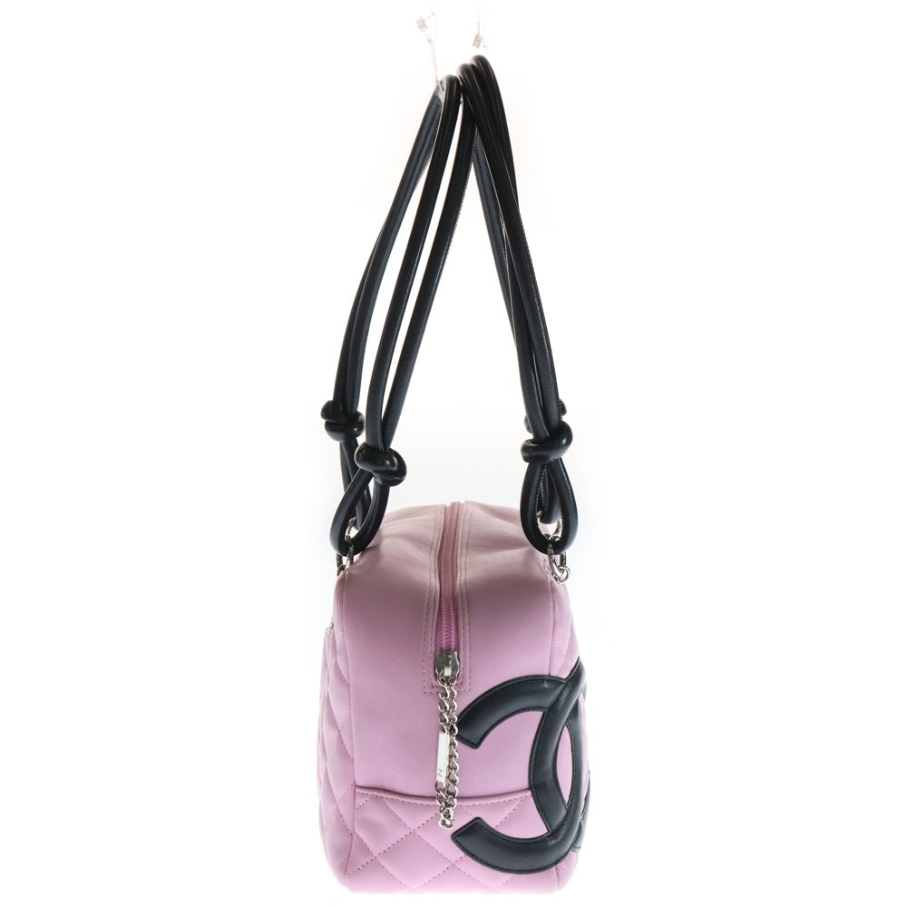 CHANEL(シャネル) カンボンライン ボーリングバッグ ピンク× ブラック