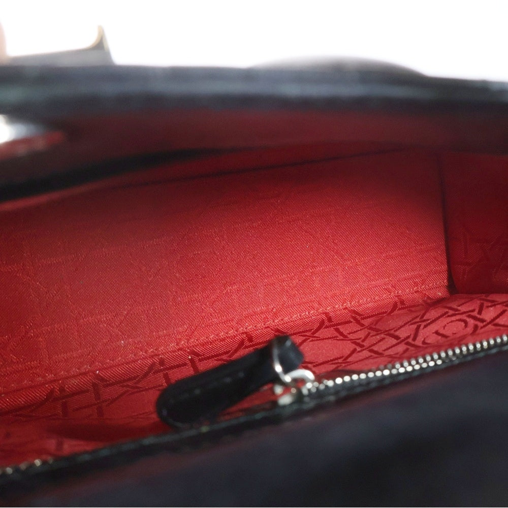 Christian Dior(クリスチャンディオール) レディディオール カナージュ スモール ブラック シルバー金具 ラムスキン レディース