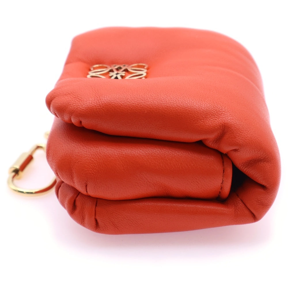 LOEWE(ロエベ) パファー ゴヤチャーム ゴヤケース バッグチャーム キーホルダー オレンジ レザー ゴールド金具 レディース