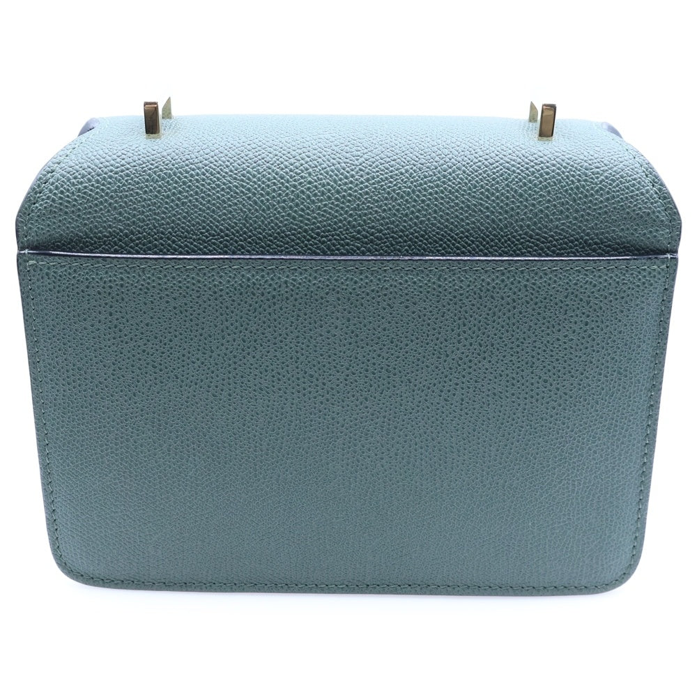 Valextra(ヴァレクストラ) ノーロ スモール レザー ショルダーバッグ ゴールド金具 グリーン レディース