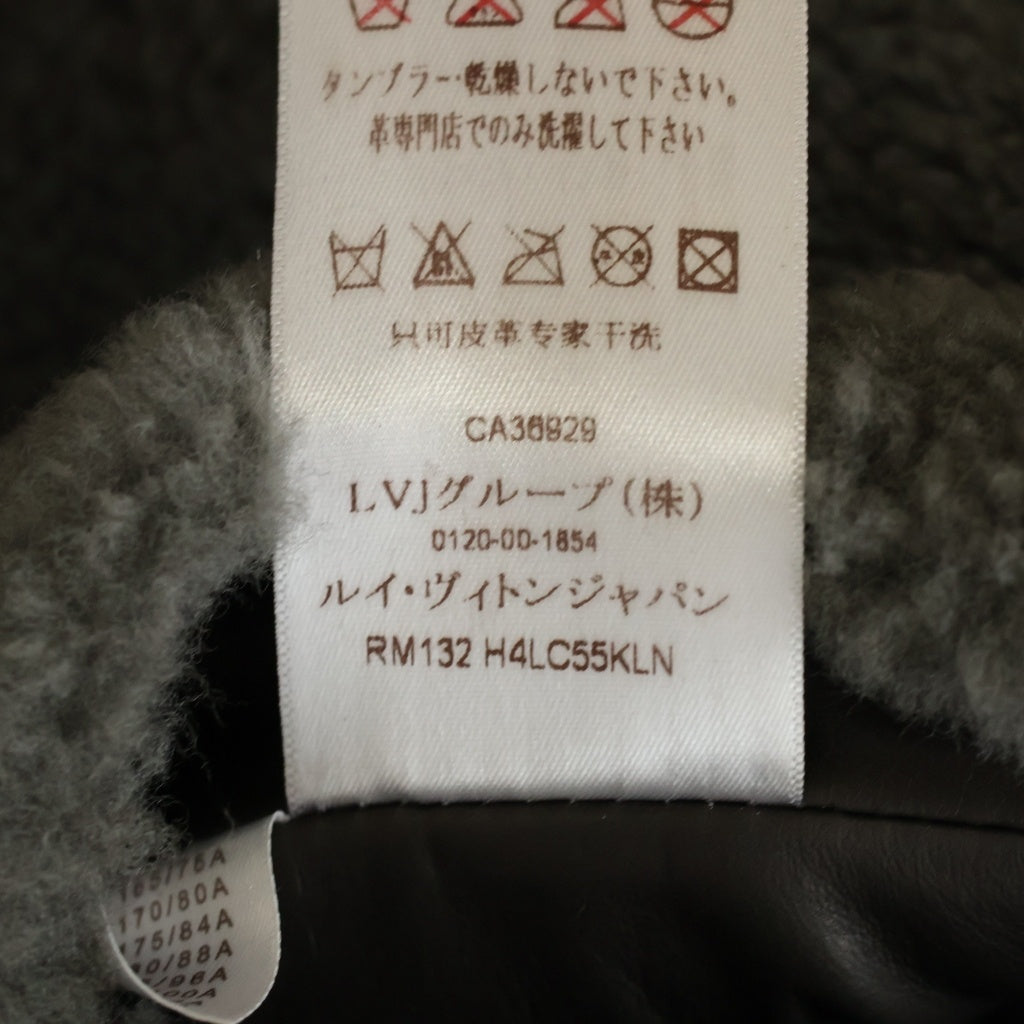 LOUIS VUITTON(ルイヴィトン) 13AW トグルボタン ムートンレザー ボア ファーフーデッド ジップアップ コート グレー RM132 H4LC55KLN