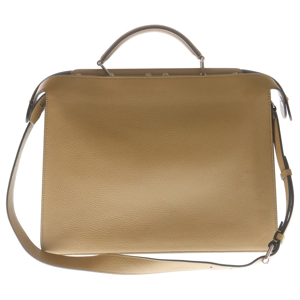 FENDI(フェンディ) ピーカブー アイシーユー ミディアム ビジネスバッグ ハンドバッグ ショルダーバッグ ブラウン レザー 7VA529 シルバー金具 レディース