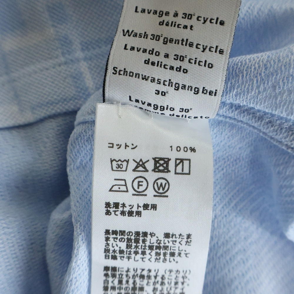 HERMES(エルメス) 総柄プリント クルーネック 半袖Tシャツ カットソー ライトブルー