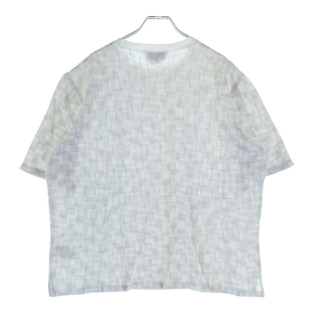 HERMES(エルメス) 総柄プリント クルーネック 半袖Tシャツ カットソー グレー