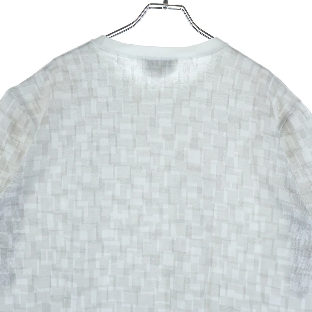 HERMES(エルメス) 総柄プリント クルーネック 半袖Tシャツ カットソー グレー