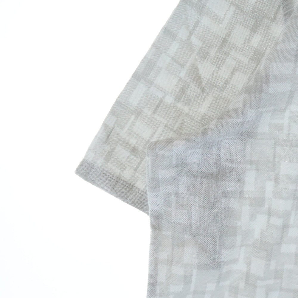 HERMES(エルメス) 総柄プリント クルーネック 半袖Tシャツ カットソー グレー