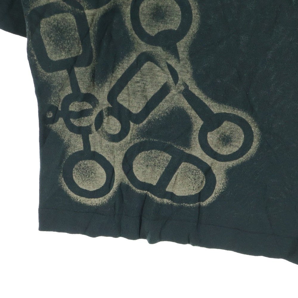 HERMES(エルメス) シェーヌダンクルプリント クルーネック 半袖Tシャツ カットソー グリーン