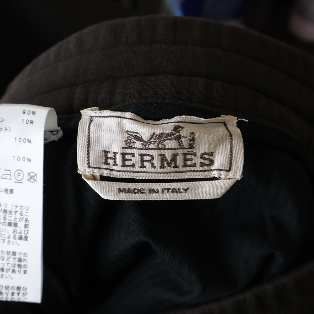 HERMES(エルメス) ナイロン混 コットン スウェット トラック ジョガーパンツ ブラウン