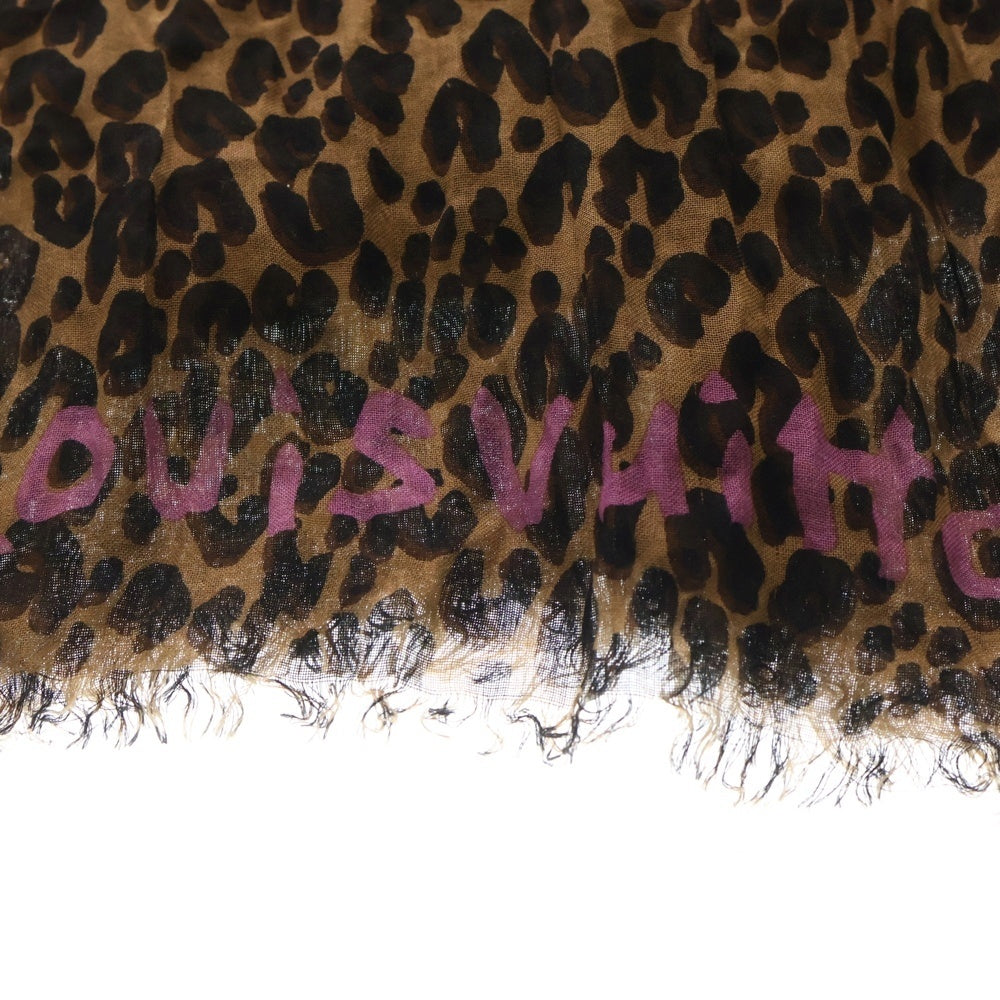 LOUIS VUITTON(ルイヴィトン) エトール・レオパード ストール カシミヤ×シルク ブラウン