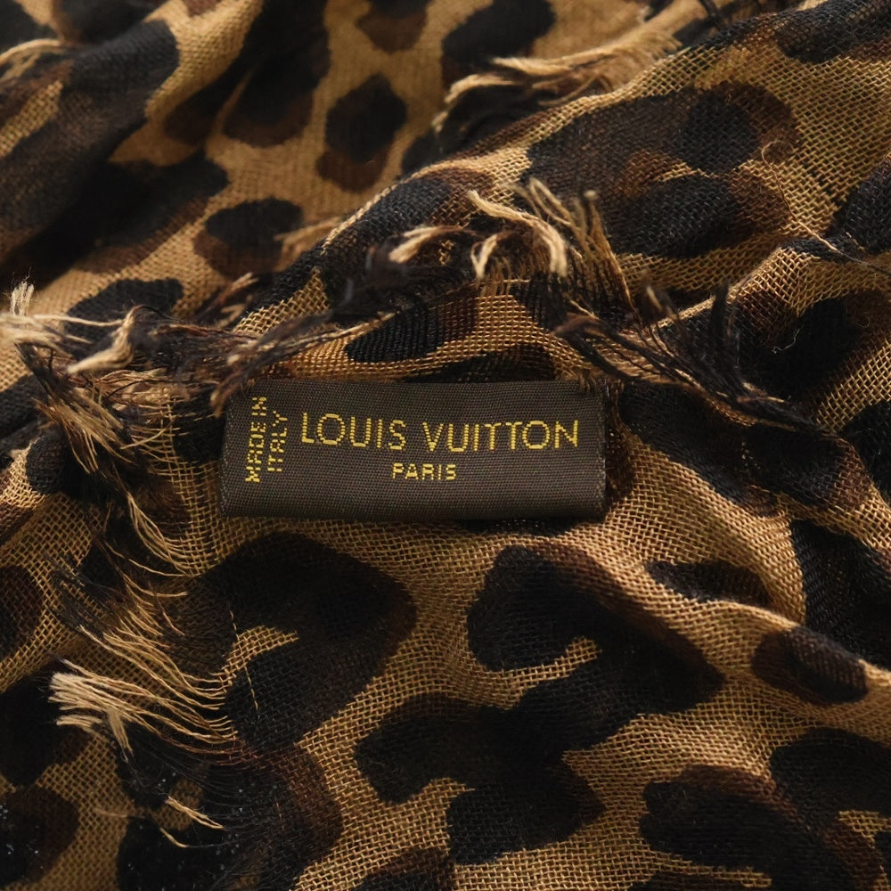 LOUIS VUITTON(ルイヴィトン) エトール・レオパード ストール カシミヤ×シルク ブラウン