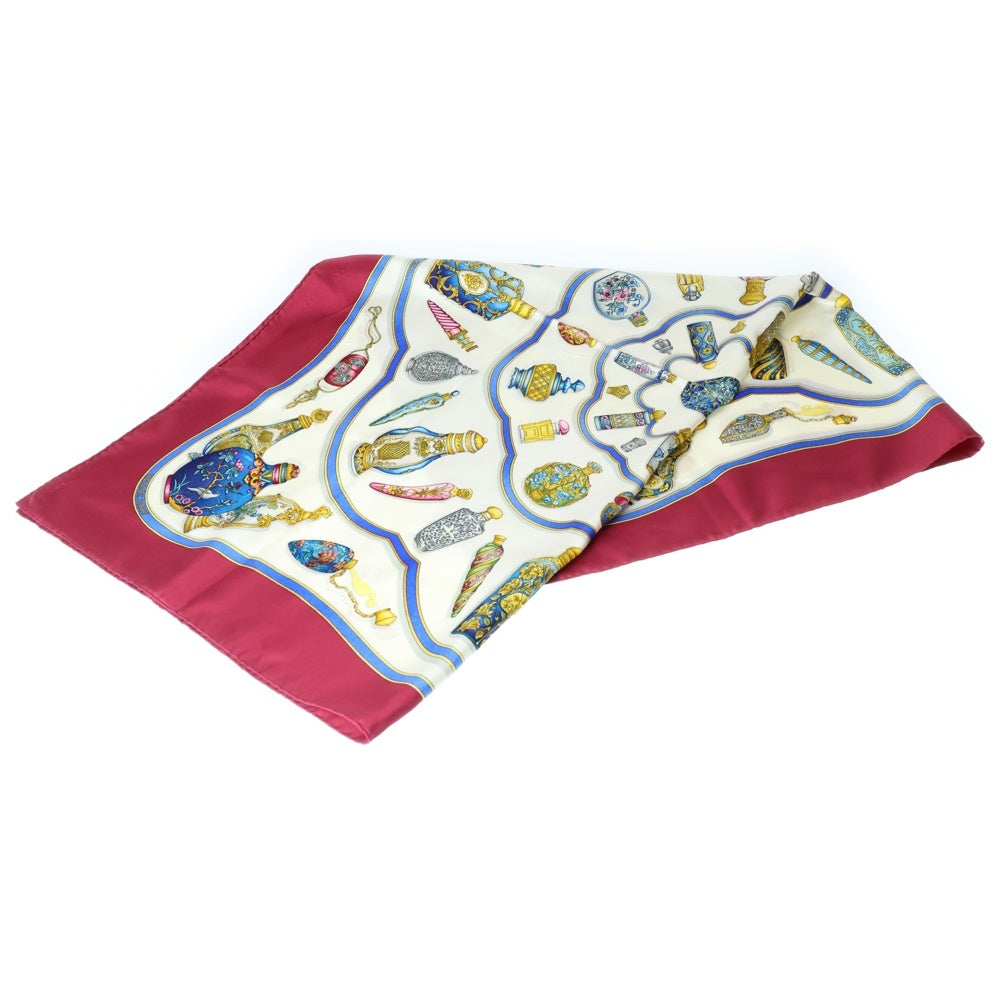 HERMES(エルメス) カレ90 Qu importe le flacon シルクスカーフ ワインレッド×アイボリー レディース