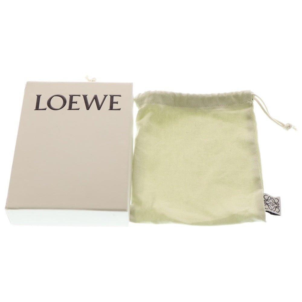 LOEWE(ロエベ) バーティカル コンパクトウォレット 二つ折り財布 ネイビー×ブラック レザー シルバー金具 レディース