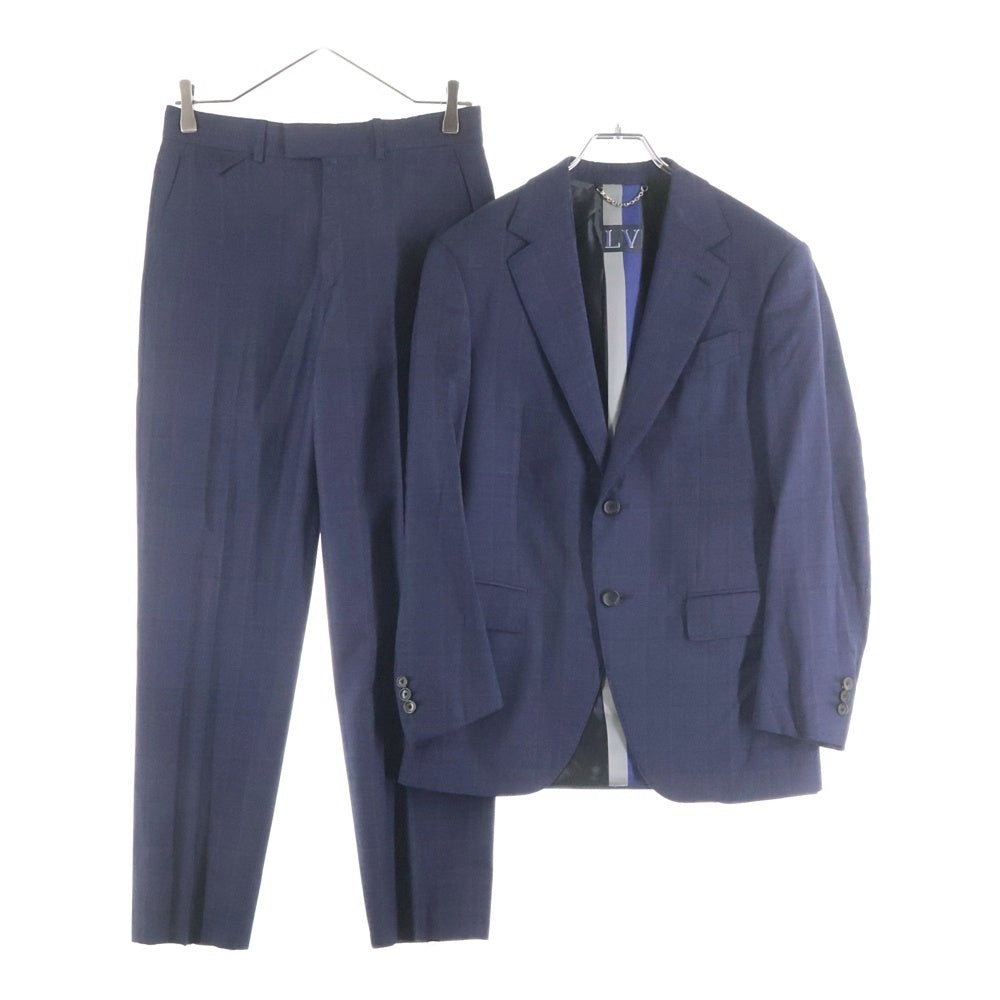 LOUIS VUITTON(ルイヴィトン) シングルチェック 2B テーラード セットアップスーツ ネイビー RM192F OTJ HHCF1E