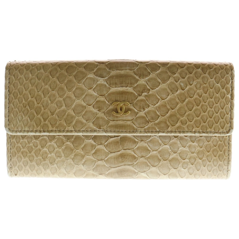 CHANEL(シャネル) ココマーク 長財布 パイソン レディース