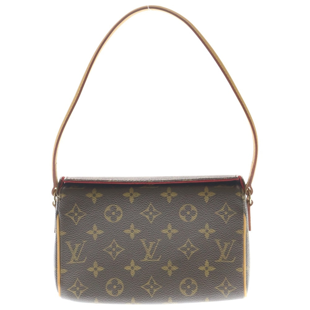 LOUIS VUITTON(ルイヴィトン) モノグラム レシタル ハンドバッグ ワンショルダーバッグ ブラウン レザー×PVC M51900 ゴールド金具 レディース