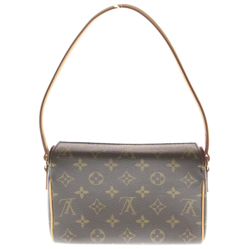 LOUIS VUITTON(ルイヴィトン) モノグラム レシタル ハンドバッグ ワンショルダーバッグ ブラウン レザー×PVC M51900 ゴールド金具 レディース