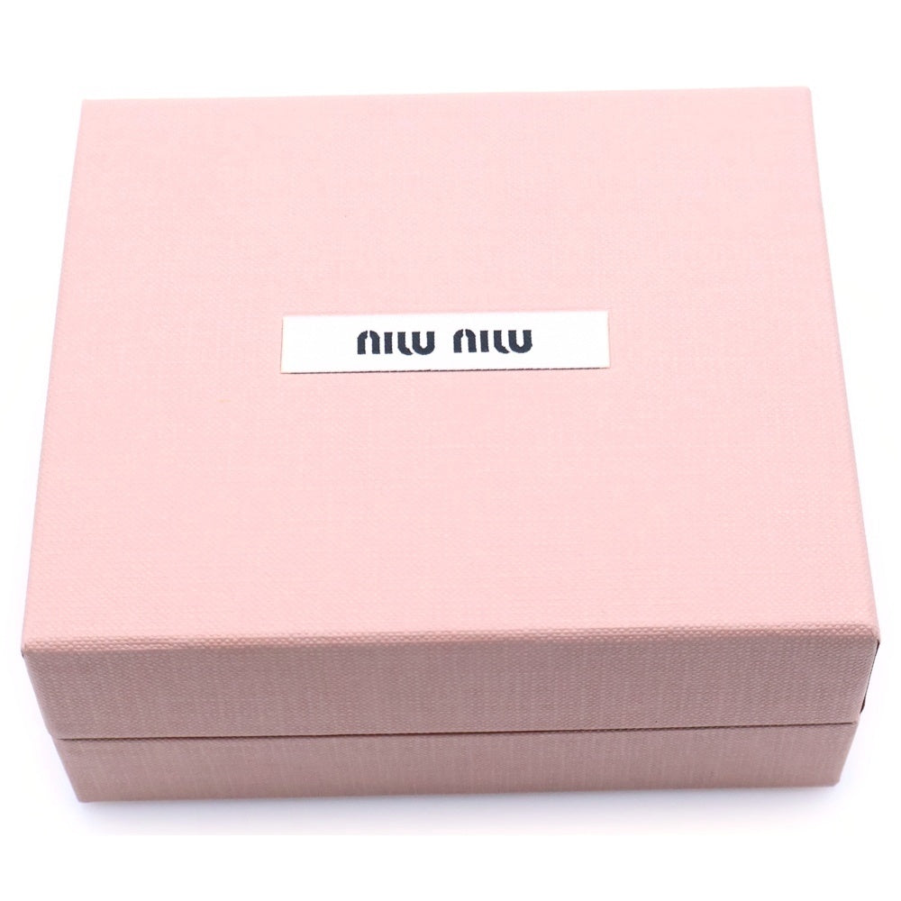 miumiu(ミュウミュウ) マテラッセ 三つ折り財布 コンパクトウォレット コインケース ブラック レザー 5MH033 ゴールド金具 レディース