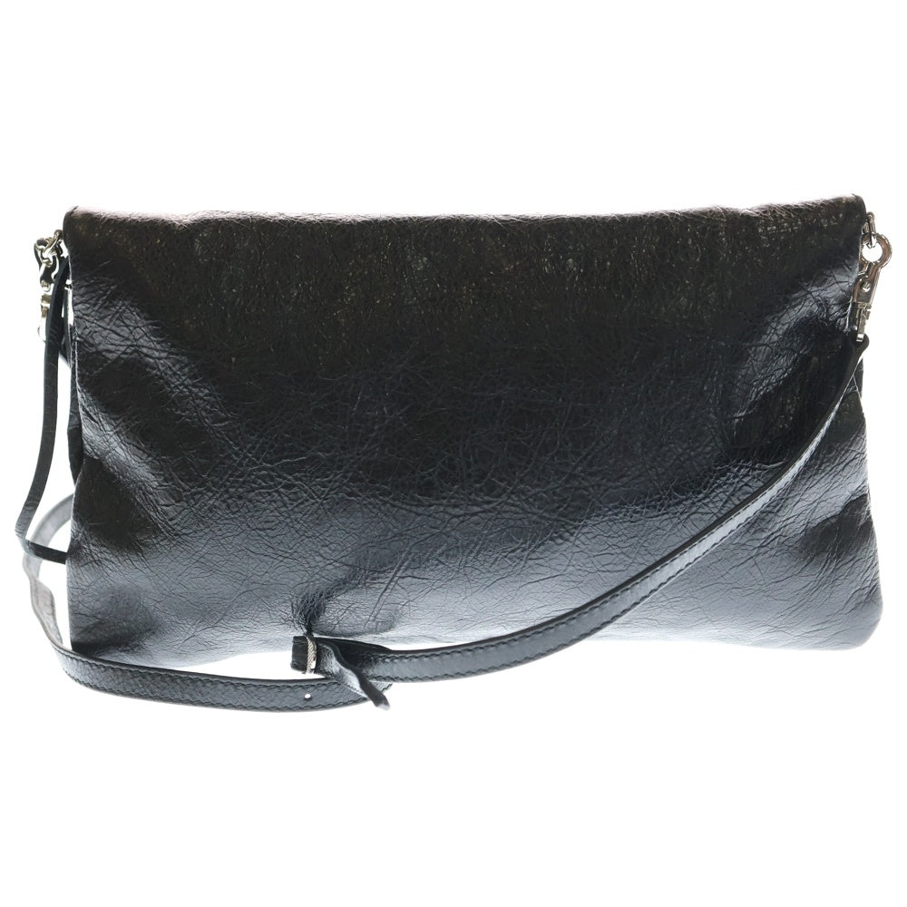 BALENCIAGA(バレンシアガ) ジャイアント エンベロープ ミラー付レザーショルダーバッグ ブラック 327079