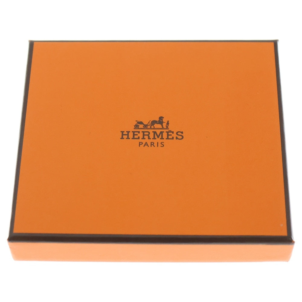 HERMES(エルメス) バスティア ベージュマルファ シェーブル カードケース コインケース 小物入れ ベージュ レザー W刻印 レディース