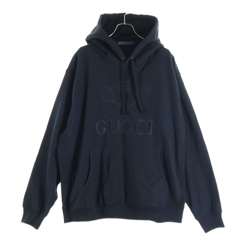 GUCCI(グッチ) テニスロゴ刺繍スウェットパーカー ブラック 560502