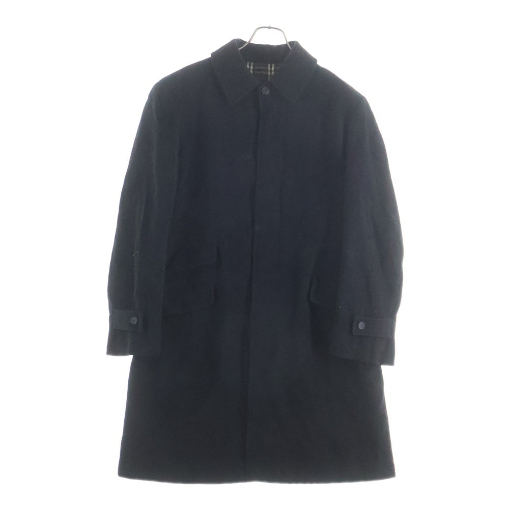 BURBERRYS(バーバリーズ) 裏地ノバチェック総柄 ウール ステンカラーコート グレー