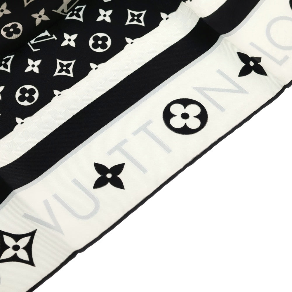 LOUIS VUITTON(ルイヴィトン) モノグラム カレ90・モノグラム インフィニティ シルクスカーフ ブラック×ホワイト M79893 レディース