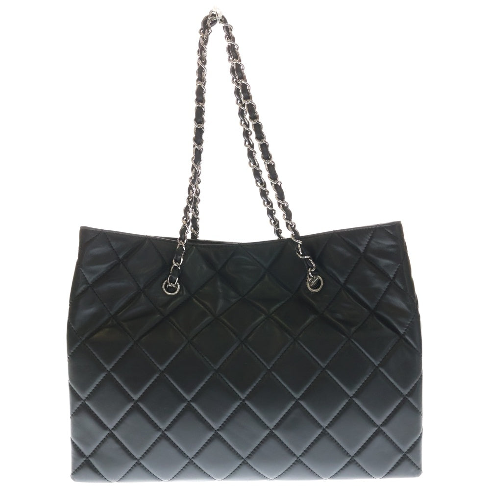 シャネル マトラッセ ラムスキン チェーン ショルダー トート バッグ 黒 CHANEL(シャネル) マトラッセ チェーン トートバッグ ブラック