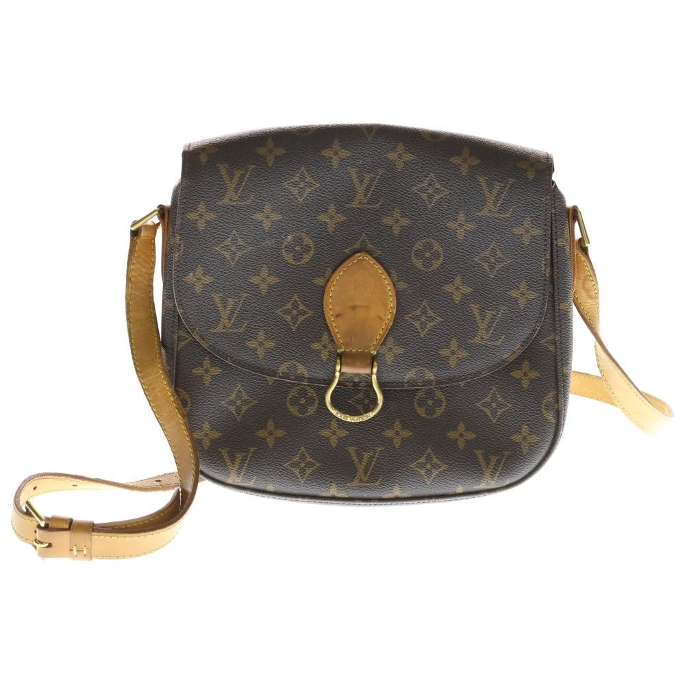 LOUIS VUITTON(ルイヴィトン) モノグラム サンクルーGM ショルダーバッグ ブラウン レザー×PVC M51242 ゴールド金具 レディース