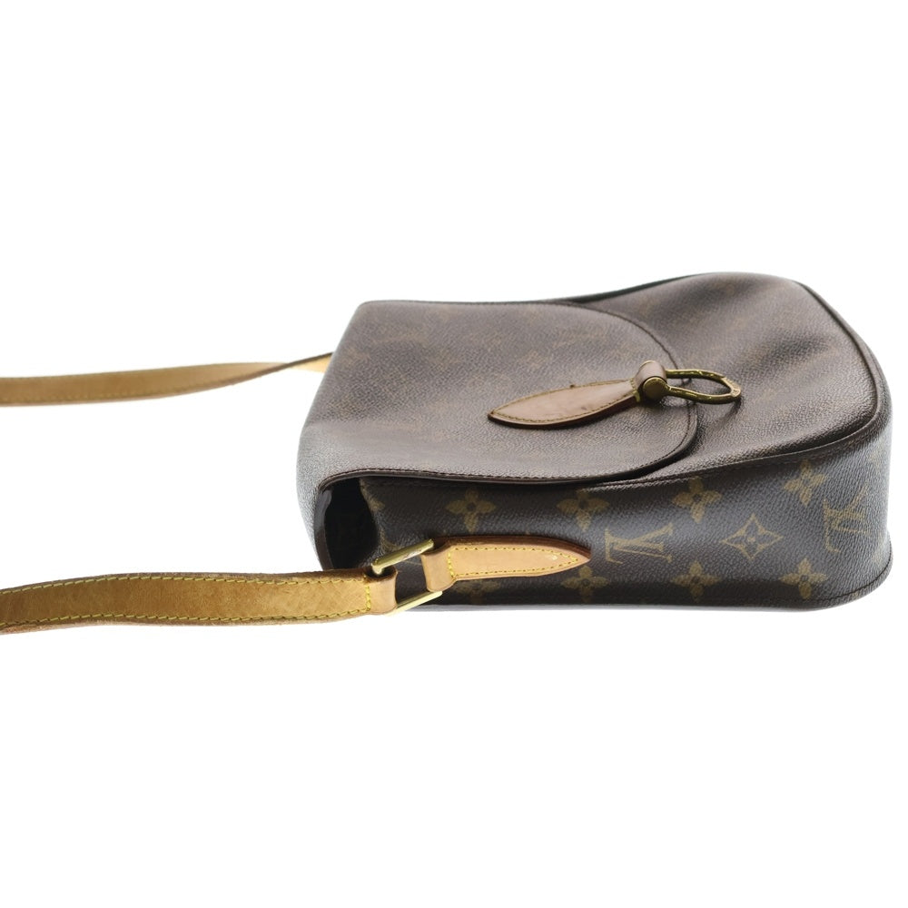 LOUIS VUITTON(ルイヴィトン) モノグラム サンクルーGM ショルダーバッグ ブラウン レザー×PVC M51242 ゴールド金具 レディース