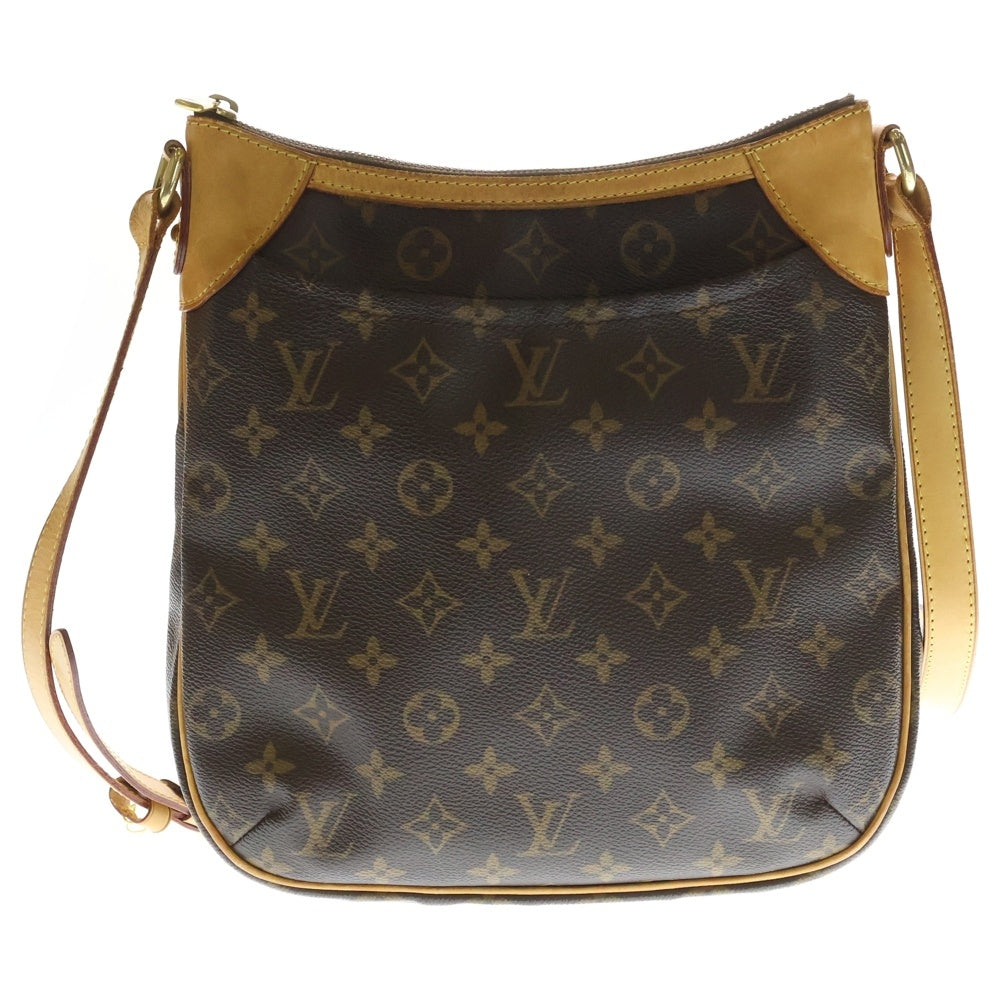 LOUIS VUITTON(ルイヴィトン) モノグラム オデオンPM ショルダーバッグ ポシェット ブラウン レザー×PVC M56390 ゴールド金具 レディース