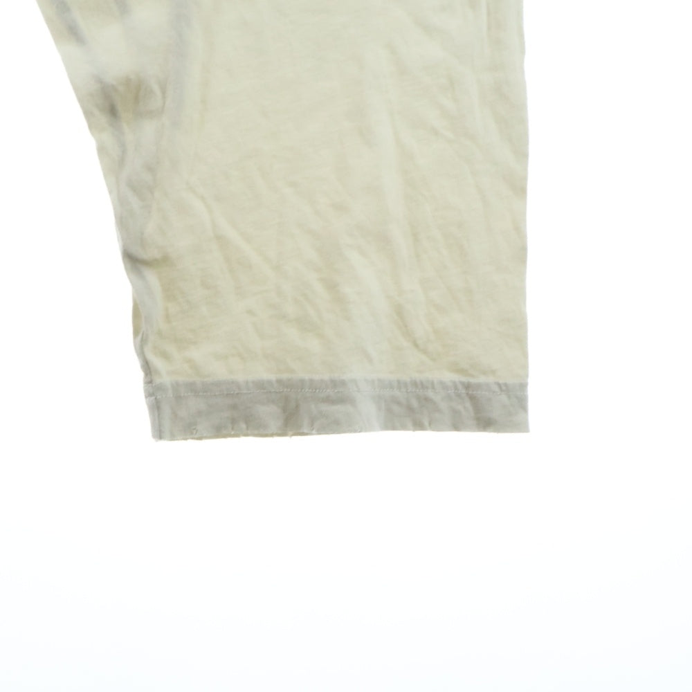 BALENCIAGA(バレンシアガ) クラッシュ加工 ネックロゴ 長袖Tシャツ カットソー 739783 TOVF4 ベージュ